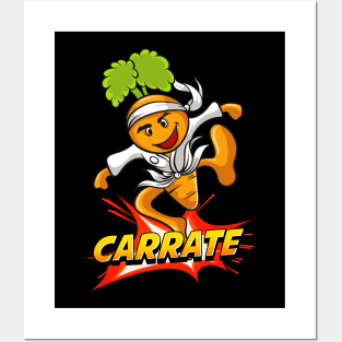 Cute & Funny Carrate Karate Training Carrot Pun Posters and Art